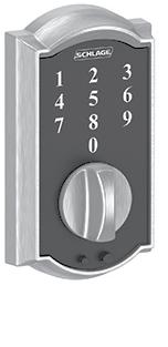 Electroic Locks Keypad Locks Code Etry Locks AVAILABLE FUNCTIONS BE375 FE695 Schlage Touch Locks ANSI/BHMA Commercial Grade 2 ANSI/BHMA Residetial Grade AAA BE375 Touchscree Deadbolt Deadbolt