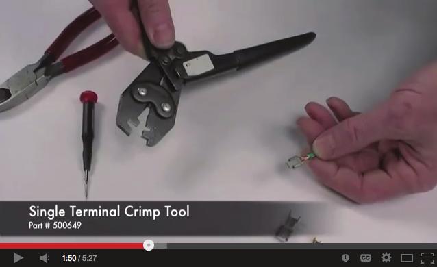 STRT HR! The terminals that we supply in our kits, utilize what is known as an crimp.