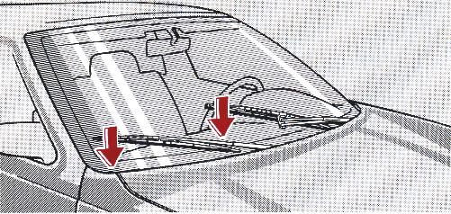 1. Turn the ignition switch on. Turn the wiper switch to the LO position. 2.
