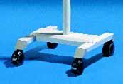 Stand systems Pedestals Pedestal mobile Consisting of: sheet steel axles, each with die-cast zinc roller bearings with plastic coating, 4 twin castors, x with, x without locks, cross-brace,
