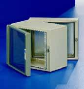 EMC enclosures.8 EMC enclosures EMC wall-mounted enclosure, based on Rittal EL, 3-part Wall unit and centre part:.5 mm sheet steel Mounting plate:.