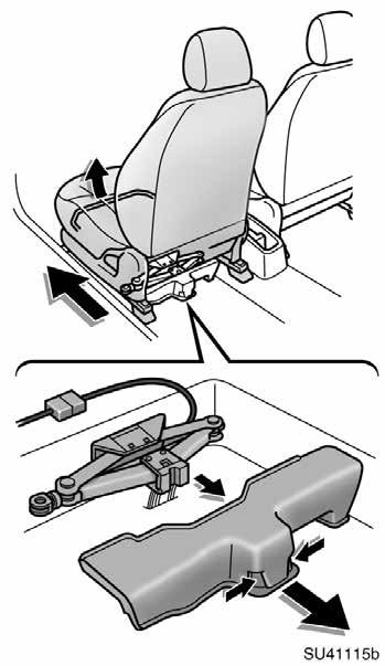 04 05.18 SM41002 SU41112b SU41115b To remove the jack, move the driver seat to the front most position and remove the cover.