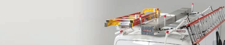 Short ladder kits include a center cross member to carry shorter ladders on opposite side of rack.