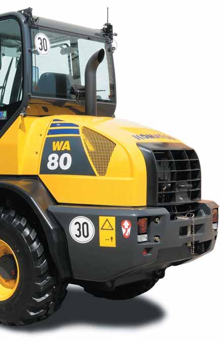 WA80-6 First-class operator comfort Largest cab in this class Quiet and ergonomic working environment Long wheel