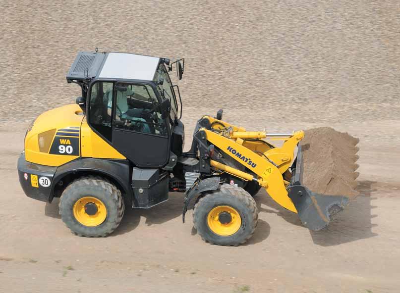 When equipped with one of Komatsu s extremely robust and easy to fill buckets, or with pallet forks, high payloads guarantee maximum productivity.