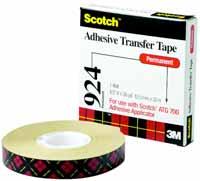 16 Transfer / Sealing Tapes ATG Adhesive Transfer Tape 924 Scotch Scotch ATG Adhesive Transfer Tape 924 is an acrylic, reverse wound, pressure sensitive adhesive on a densified kraft paper liner.