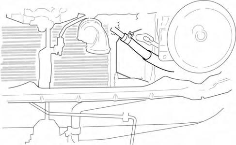 Fig 19-16 (t) Route the hose across the firewall, behind the brake master cylinder (Fig 19-16), and along side the earlier hose, on through the bulkhead opening, and connect it to the upper nipple on