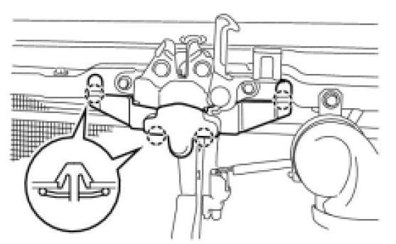 Fig 17-6 (g) Remove the 3 bolts and the hood lock assembly (Fig 17-7).
