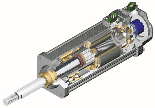 Exlar uses a specially designed roller screw mechanism for converting electric motor power into linear motion within the actuator.