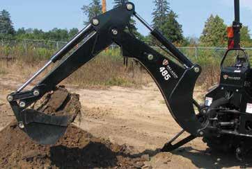 www.paladinattachments.com 485 BACKHOE The Bradco 485 Backhoe has a full 180º swing rotation with equal power in both directions.