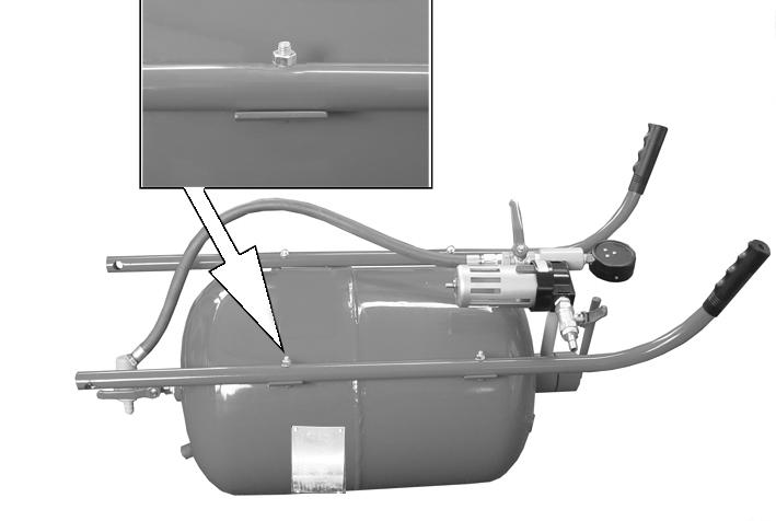 Lay the tank on a flat level surface Fig 2 such as a workbench, with the handlebar mounting brackets facing up, as shown in Fig 2.