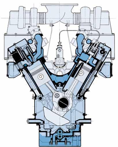 UD30 ENGINE IN CROSS SECTION The UD30 Diesel engine is produced in V12 and V16 cylinder versions.