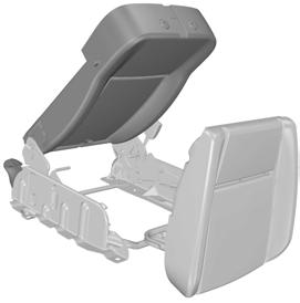 See Head restraints (page 62). E74828 4 5 E81077 1 1. Pull the release strap and fold the seat cushion forwards. 2.