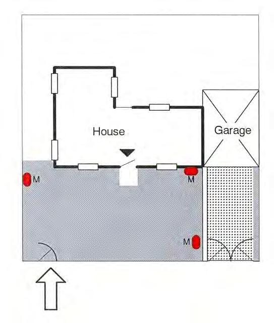 A4.3.5.2. Single Residential Wall on Boundary (a.) High security perimeter fence, meter enclosure built into perimeter fence or low security air lock. Figure (1) (b.
