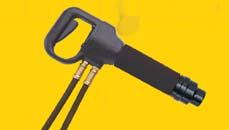 580-inch hex, round collar, chipper tool bits and comes with hose whips and flush-face quick disconnect couplers.