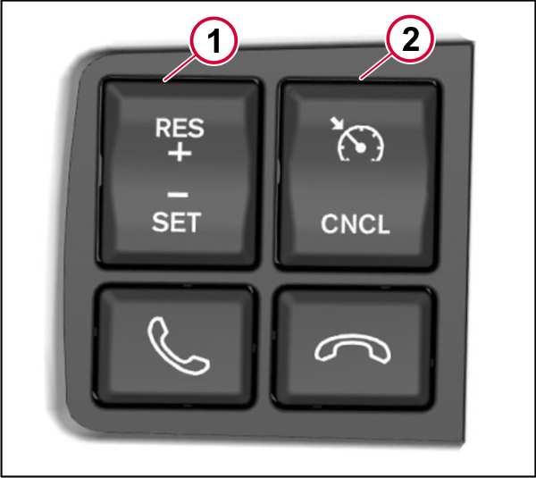 W3133397 1. Cruise Control Resume / Set Steering Wheel Switch 2.