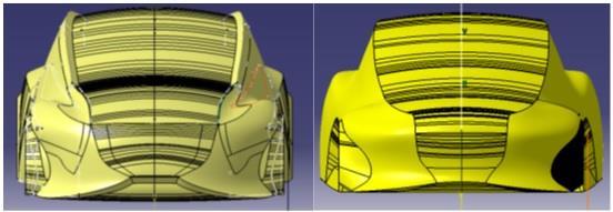 24 Transition of side body smoother - front occupants compartment door region wider; Side streamlined; Frontal areas reduce.