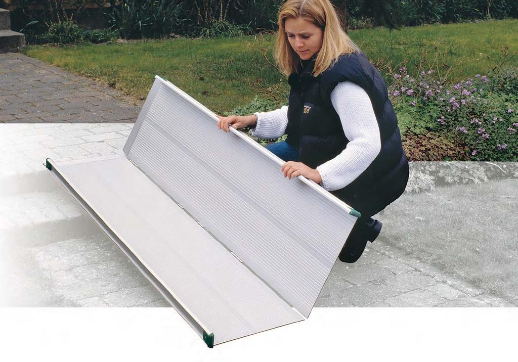 RAMPS 6 EasyFold ramp Suitable for minor height differences. Folds along its width to half its original size and provides a wide surface in its unfolded state.
