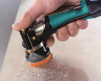 The operator can spray the work surface, then remove the
