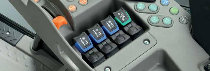 multipurpose ThumbWheel. The functions relative to the engine, transmission and PTOs and the enable buttons are situated in the centre of the armrest.