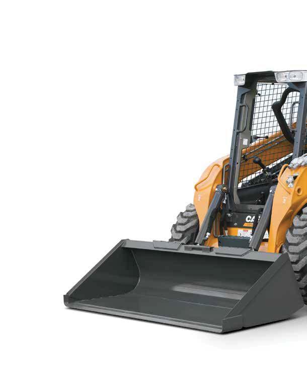 MAIN REASONS TO CHOOSE THE SKID STEER LOADERS COMFORTABLE AND SAFE CAB Wide cab, flat floor, convenient lap bar, optimized A/C air flow. ROPS, FOPS certified. Suspension and heated seats.