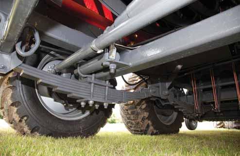 The Massey Ferguson tandem axle is unique because it features independent leaf springs for each wheel helping to ensure a smooth safe