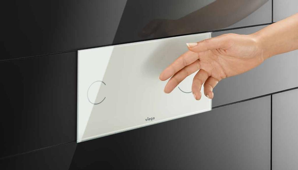 14 Viega Visign Visign for More sensitive TOUCHLESS Experience the advantage of electronically-triggered flushing with Viega Visign for More sensitive, featuring hygienic, fingerprint-free surfaces