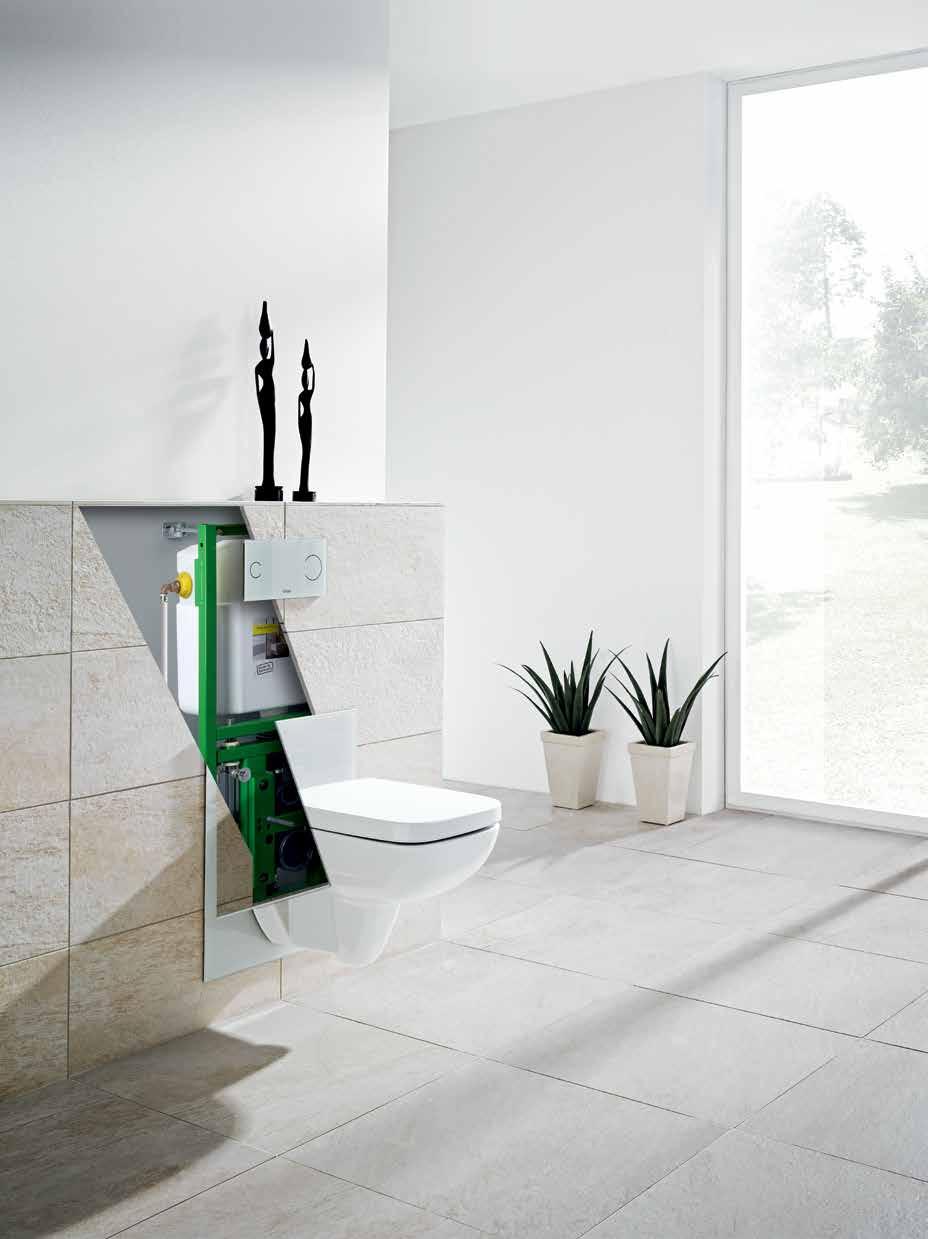 18 Viega Visign Viega in-wall ultra low flush carriers ECO-FRIENDLY CARRIERS CONSUME LESS WATER Save water and design space with Viega's ultra low flush