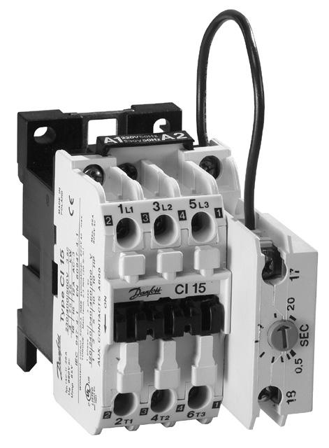 The clip-on timers can be clipped direct onto contactors CI 6 CI 50 and occupy as little space as one auxiliary