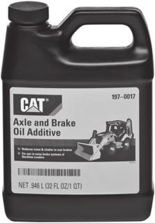 Lubricants 2313370 Cat Axle and Brake Oil Additive English Volume (qt) Metric Volume (L) Part Number 1 qt -- 197-0017 2313382 Brake Fluid Meets DOT