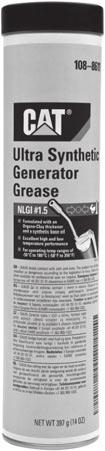 Greases 2314000 Ultra Synthetic Generator Grease Clay-thickened, synthetic based oil, multi-service grease. Provides low temperature breakaway performance. NLGI #1.