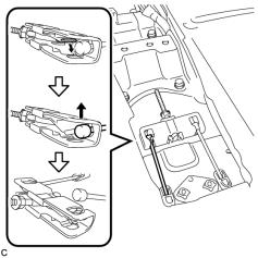 Refer to the instructions for Removal of the front exhaust pipe assembly. 5. REMOVE FRONT NO. 2 FLOOR HEAT INSULATOR (a) Remove the 3 nuts and front No. 2 floor heat insulator. 6.