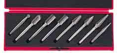 Carbide Burr Sets Sets of various style burrs packaged in a handy pocket glasses case style plastic holder. Ideal for the shop floor workman with various deburring tasks.