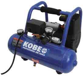 273 Oil-free Compressors 1.5hp 6ltr Compressor This compressor may be small in size and weight (only 18.6kg) but it has an output of up to 8bar producing up to 115psi and 140ltr/min.