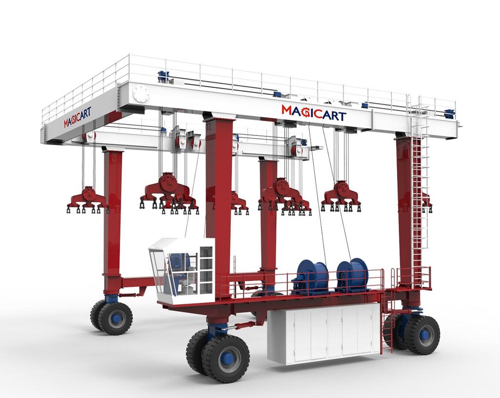 Smart Hauler GH series mobile gantry crane is designed with special lifting system and up-open structure to adapt the equipment shape for easy lift.
