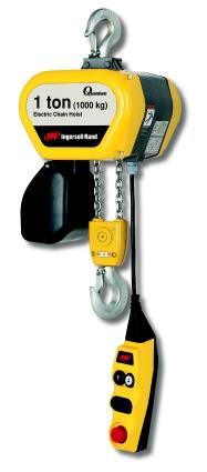 Quantum Series Electric Chain Hoist 1/8 5 metric ton Lifting Capacity Features: 1. Eyebolt suspension: n eyebolt suspension is standard with motorized and plain trolleys.