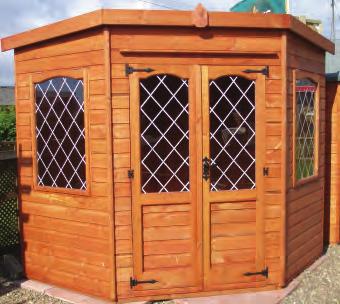 2335mm Floor runners are spaced approximately 12 / 305mm apart 915mm 1790mm 2095mm 2400mm 915mm 915mm 915mm Corner Summerhouse Leaded Fully glazed double doors with leaded glass and antique hinges,