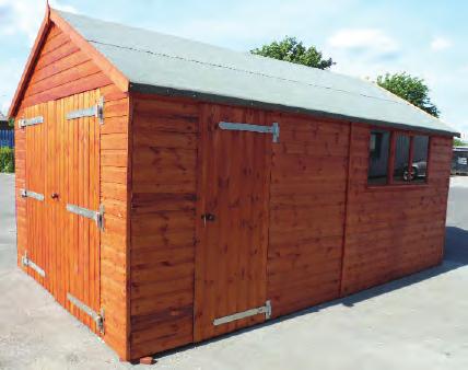 sheds Garage Pent Garage available on request 50mm x 50mm framing throughout with diagonal side bracing Substantial 75mm x 50mm roof truss: 1 up to 15ft 3 up to 20ft 5 up to 30ft Heavy duty roofing
