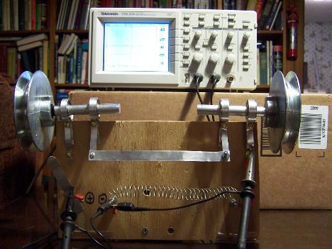 Fig. 7 - Front view of Series Ball Bearing Marinov Motor experiment (Magnetic steel