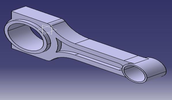 III. FE Modelling Of the Connecting Rod 3.1 Geometry of the connecting rod The connecting rod is developed by using a Catia R-20 software. A solid model of the connecting rod, as shown in Figure 6.