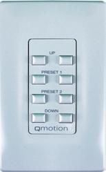 The wall switches are available in 5 different colors, white, black, gray, ivory and light almond. Specify the color on the QMotion order; the default color is white.