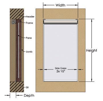 This is important in determining if the shade and fascia will protrude into the room and out of the opening.