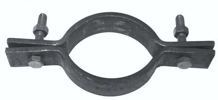 EI 322 Short Tongue Riser Clamp Material : Application: Ordering: Carbon Steel Designed for use on vertical pipe runs that have to be attached to a cement column, usually in underground parking lots.