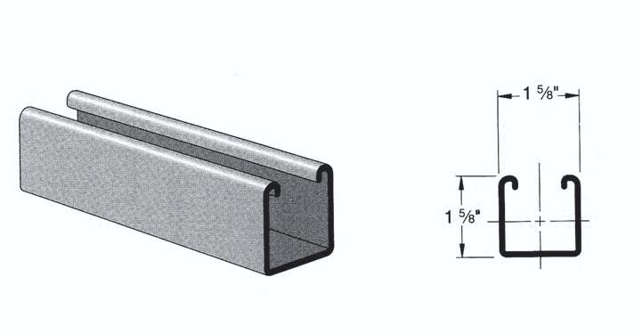 EI U927 Strut Channel (1 5/8 x 1 5/8) CHANNEL EI U 927 Material: Steel: Channels are accurately and carefully cold