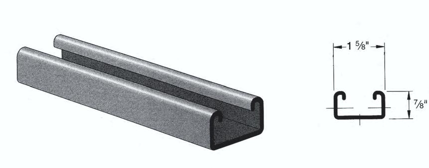 EI U928 Strut Channel (1 5/8 x 7/8) CHANNEL EI U 928 Material: Steel: Channels are accurately and carefully cold