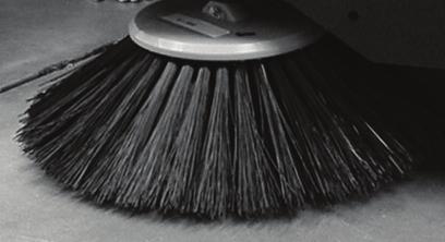 To adjust the Side Broom height, turn adjustment screws (A) clockwise to raise and counterclockwise to lower the