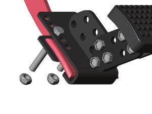 Determine the lateral (left/right) position of the pedal extension assembly. *TIP: See notes on Step 6.