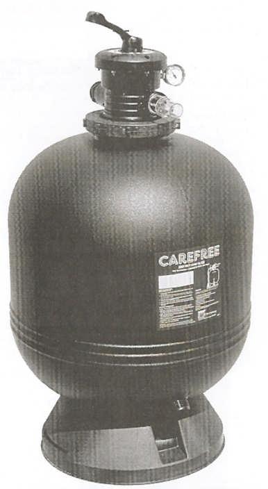 00 Carefree Top-Mount Sand Filters are designed for extra sand holding capacity, made of Corrosion-proof polymeric thermoplastic.