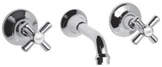 outlet Cold water only 10 3 BRISTOL WALL BATH SET Reach: 130mm Fixed outlet 4 BRISTOL WALL SINK