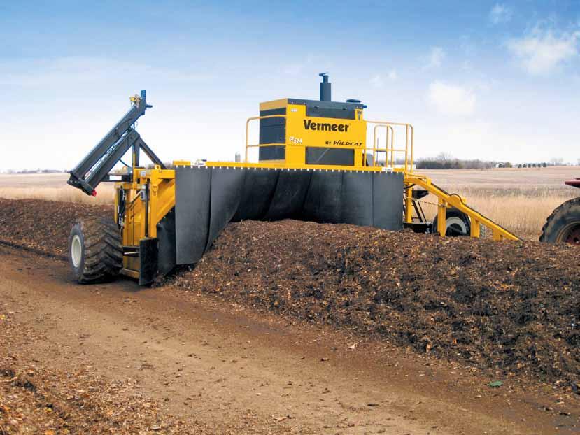 Drum-Style Turners CT514 The towable, self-powered CT514 by Wildcat can turn a windrow 5' (1.5 m) high by 14' (4.3 m) wide in a single pass. Its large 38" (96.